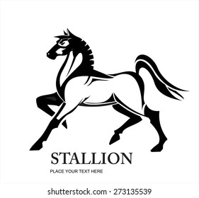 Standing Horse Full Body Side View Stock Vector (Royalty Free ...