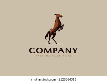 Standing Horse Logo Design Template