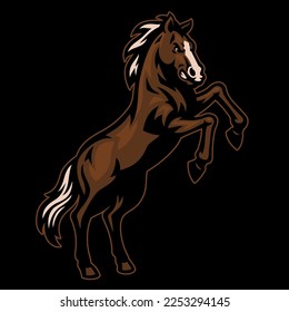 Standing Horse Logo Mascot Stable