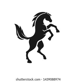 standing horse side view black vector silhouette design