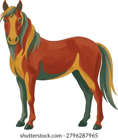 Standing Horse Stylized Brushstroke Artistic Western Design