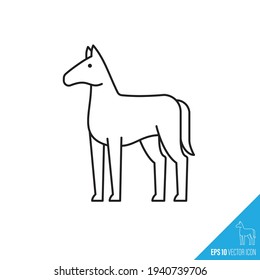 Icono de línea de vector de caballo permanente
