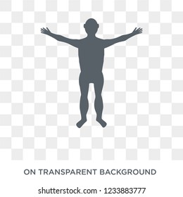Standing human body icon. Trendy flat vector Standing human body icon on transparent background from Human Body Parts collection. 