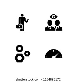 standing icon. 4 standing set with work and businessmen vector icons for web and mobile app