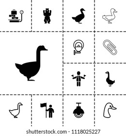 Standing icon. collection of 13 standing filled and outline icons such as bear, goose, street lamp, man with flag, man with flags. editable standing icons for web and mobile.