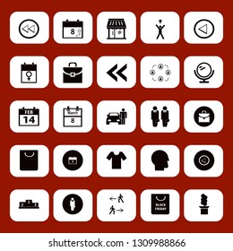 standing icon set with man walk, calendar february and shopping bag vector illustration