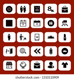standing icon set with mirror, march calendar and winners podium vector illustration