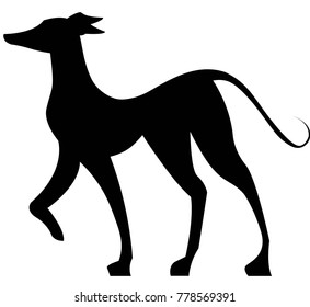 greyhound silhouette images stock photos vectors shutterstock https www shutterstock com image vector standing italian greyhound vector illustration black 778569391