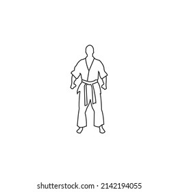 standing judo athlete icon, vector illustration flat design.