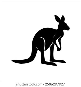 Standing kangaroo silhouette vector illustration design on white background.