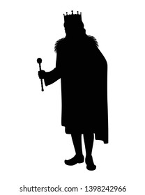 Standing king silhouette vector on white