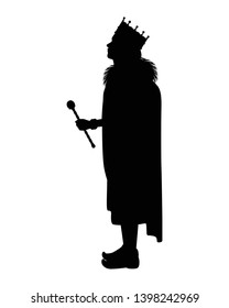 Standing king silhouette vector on white