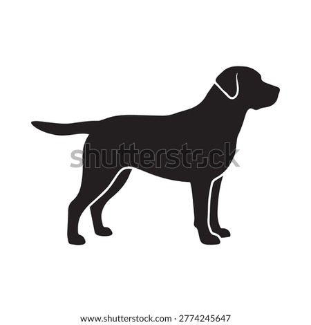 Standing Labrador Retriever dog silhouette vector art