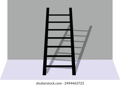 standing ladder vector art illustration