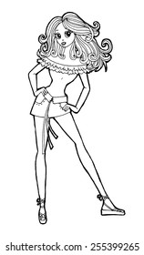 Standing lady in a pose