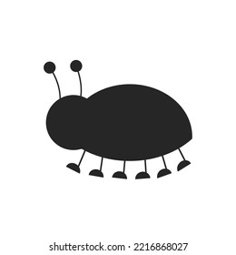 Standing Ladybug On a Side View Silhouette Found In Map Of All Around The World. Good To Use For Element Print Book, Animal Book and Animal Content EPS