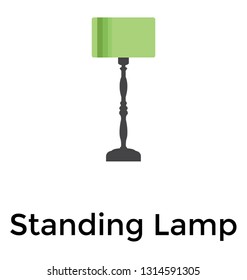 Standing lamp flat icon design, floor lamp 