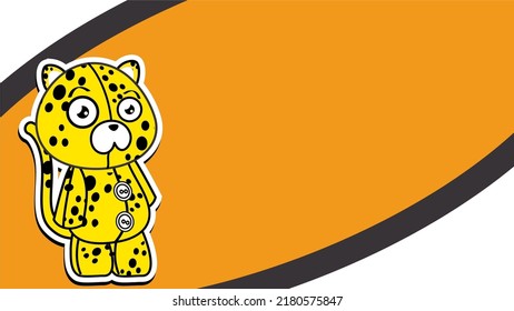 fondo de la caricatura de leopard plush en formato vectorial