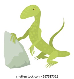 Standing lizard icon. Cartoon illustration of standing lizard vector icon for web