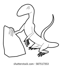 Standing lizard icon. Outline illustration of standing lizard vector icon for web