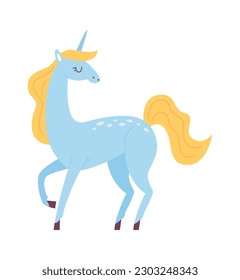 Standing Magical Unicorn Vector Illustration