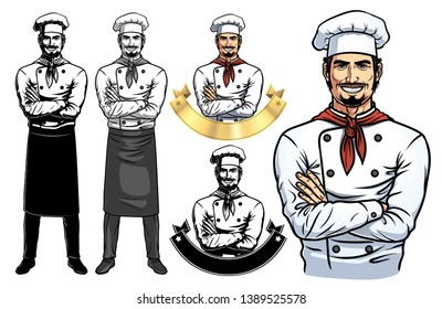 Standing Male Chef Full Body_Vector EPS 10