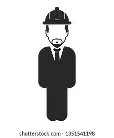 Standing Male  Engineer  Icon. Flat style vector EPS.