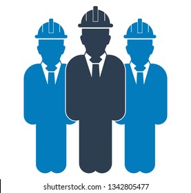 Standing Male  Engineer  team Icon. Flat style vector EPS.