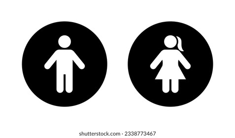 Standing male and female sign icon vector. Man and woman toilet door symbol
