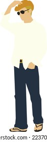 Standing Man 15 illustration vector