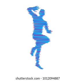 Standing man. 3d human body model. Design element. Man stands on his feet. Vector illustration.