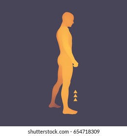 Standing Man. 3D Human Body Model. Design Element. Man Stands on his Feet. Vector Illustration.