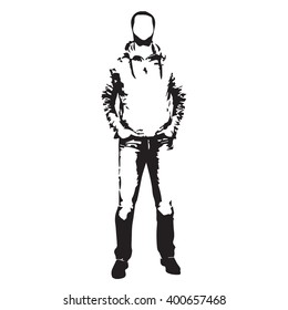 Standing man abstract vector silhouette
