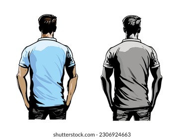 Standing man from behind