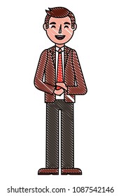 standing man character in formal clothes