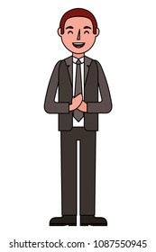 standing man character in formal clothes