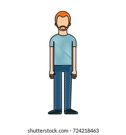 standing man character wearing casual clothes