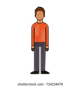 standing man character wearing casual clothes