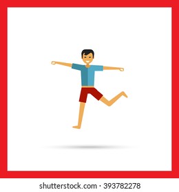 Standing man doing yoga 2