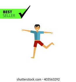 Standing man doing yoga 2