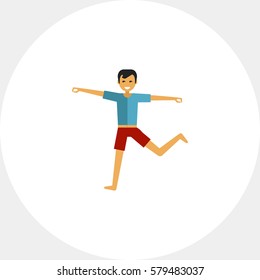 Standing man doing yoga 2