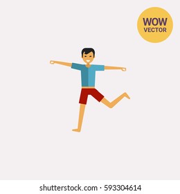 Standing man doing yoga 2