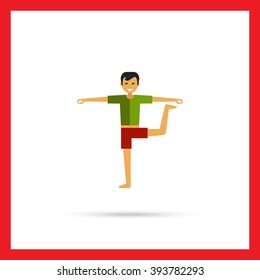 Standing man doing yoga