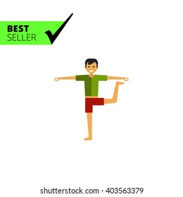 Standing man doing yoga