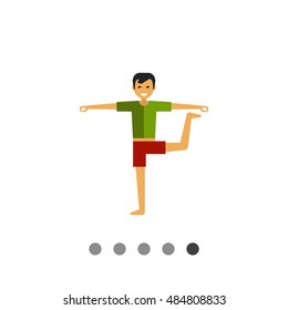 Standing man doing yoga