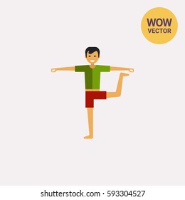 Standing man doing yoga