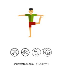 Standing man doing yoga