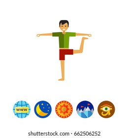 Standing man doing yoga