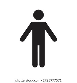 Standing man icon neutral static posture front view for user avatar casual waiting mannequin pose and human figure male representation