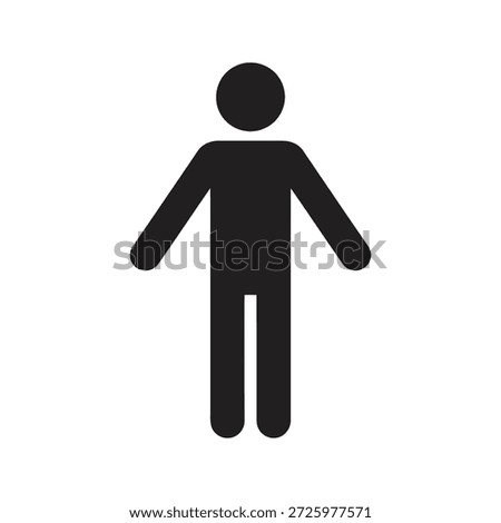 Standing man icon neutral static posture front view for user avatar casual waiting mannequin pose and human figure male representation